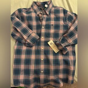 Dockers Blue and Pink Plaid Casual Button Down Shirt